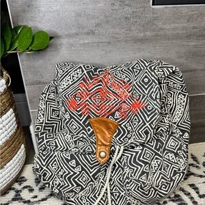 Billabong Black and Red Geometric Backpack